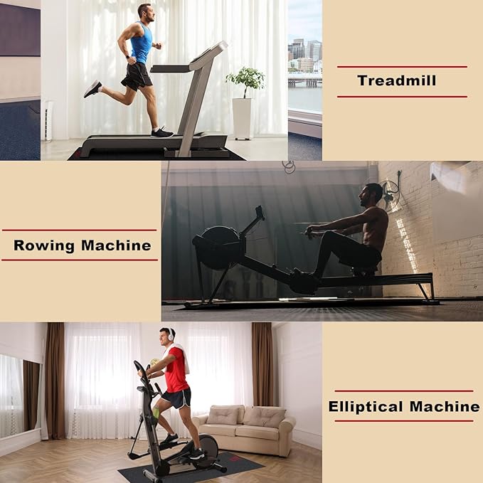 BUCKLOS Treadmill Mat for Hardwood Floors/Carpet/Tile 6mm Thick - Exercise Equipment Mats for Peloton/Nordictrack Indoor Cycling Under Floor/Hard Wood/Concrete Protect