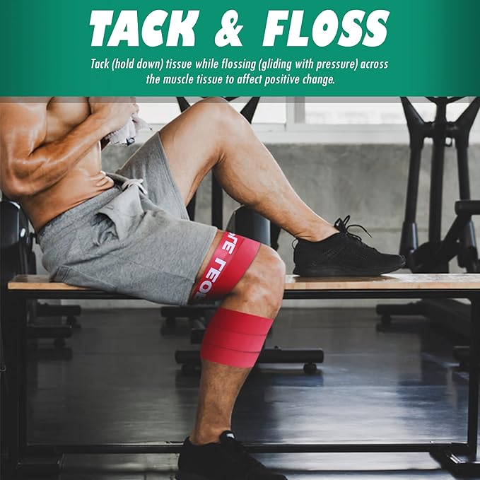 Muscle Floss Band and Massage Ball Set – Includes 3 Compression Bands, Massage Ball, and 2 Lacrosse Balls for Mobility, Recovery, and Soreness Relief – 3 Levels of Support