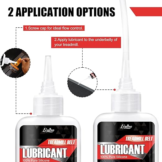 Treadmill Lubricant for Belt - 100% Pure Silicone Treadmill Oil, Fitness Equipment Lubricant, Full Belt Width Lubrication, Silicone Treadmill Lube with Soft Tubes, Easy to Apply, Noise Reduction 7oz