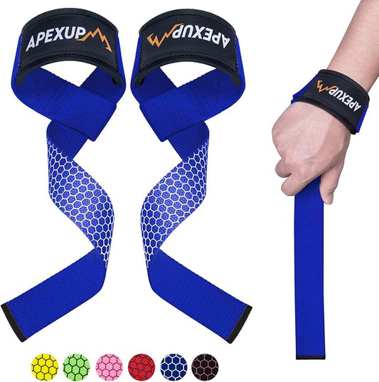 APEXUP Weight Lifting Straps for Weightlifting, Lifting Wrist Straps Gym, Deadlift Strap, Anti Slip Silicone Weightlifting Strap Men Women Powerlifting, Strength Training
