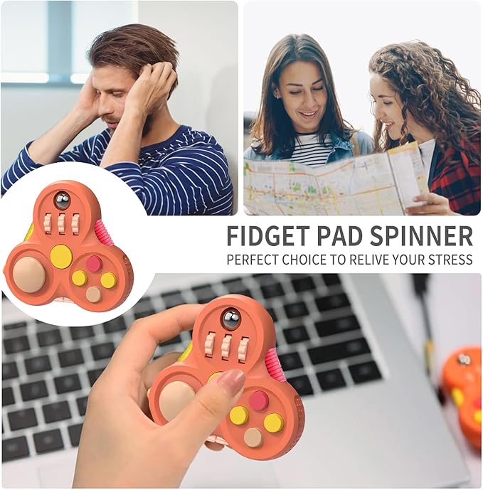 Fidget Toys for Adults,1PCS Fidget Pad Easter Basket Stuffers for Boys Girls,Sensory Toys Stress Relief Cube Clicker Controller,ADHD Autism Fidget Spinner for Office Desk Travel Games