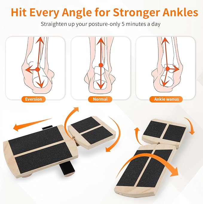 Ankle Balance Board Foot Strengthener - Single Leg Balance Board Foot Exerciser for Sprained Ankle,Posture Corrector, Physical Therapy for Plantar Fasciitis and Toe Stretcher Board for Gym Home