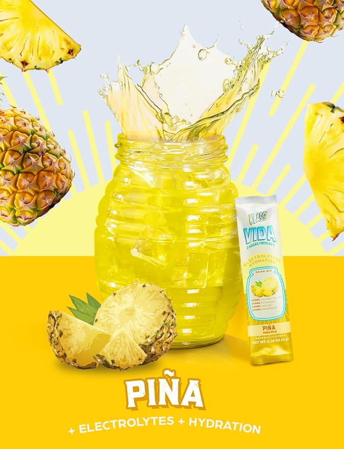 Electrolyte Drink Mix – Pineapple Agua Fresca Flavor | Sugar-Free Hydration Powder with Coconut Water & Minerals | 15 Single-Serve Stick Packs, Low Calorie, Natural Flavor