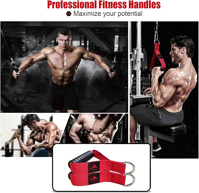 Heavy Duty Gym Workout Handles Attachment for Cable Machine,Resistance Band,Pulley System Home Exercise Equipment, Compatible with Bowflex,Total and Smith, Comfortable and Stronger Grip