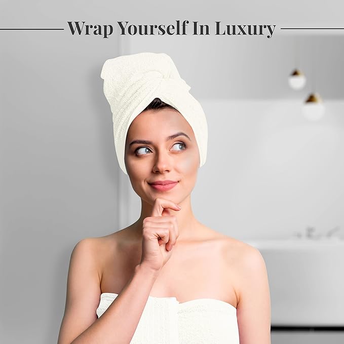 Tens Towels Pack of 4 Extra Large Bath Towels 30 x 60 Inches, 100% Cotton, Larger & Lighter Weight, Quicker to Dry, Super Soft and Absorbent, Perfect for Bathroom, Cream