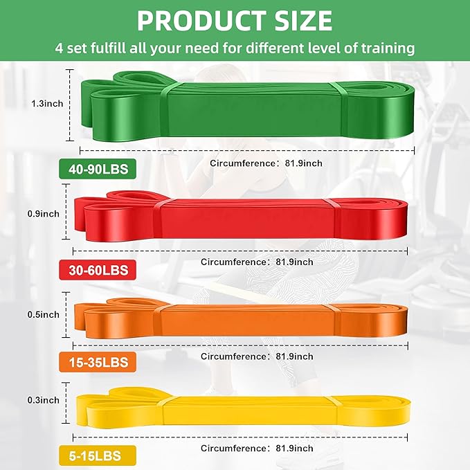Exercise Bands Resistance Bands for Working Out,Pull Up Bands Set,at Home Workout Equipment,Workout Bands for Men and Women,Stretch Bands for Exercise
