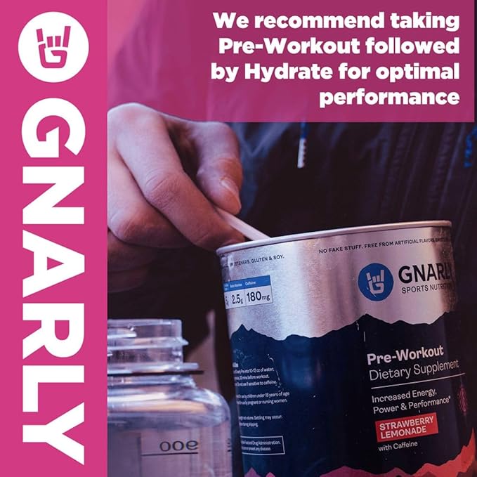 Gnarly Nutrition Hydrate Electrolyte Powder – Raspberry Exercise Hydration Drink Mix – NSF Contents Certified – Electrolyte Solution, Performance & Recovery – Raspberry, 14.10 oz