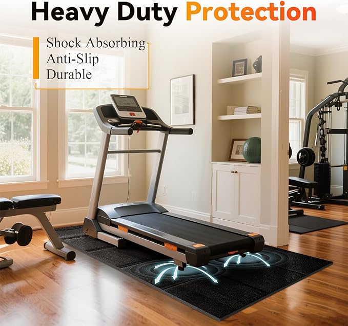 Treadmill Mat for Carpet Floor, Treadmill Mat for Hardwood Floors, 79x39 Under Treadmill/Walking Pad/Exercise Bike Mat on Carpet, Floor Protectior, Non-Slip, Waterproof, Noise Shock Absorption