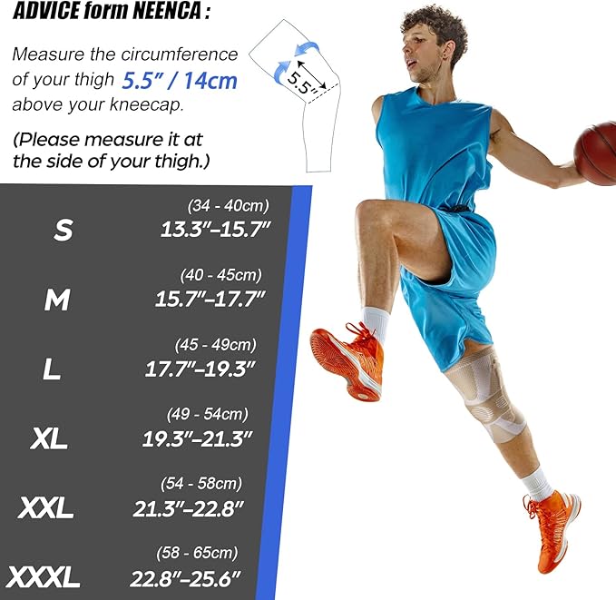 NEENCA Professional Knee Brace for Pain Relief, Medical Knee Compression Sleeve, Knee Support with Horizontal Knit Tech for Meniscus Tear, ACL, Arthritis, Joint Pain, Runner, Workout- FSA/HSA APPROVED