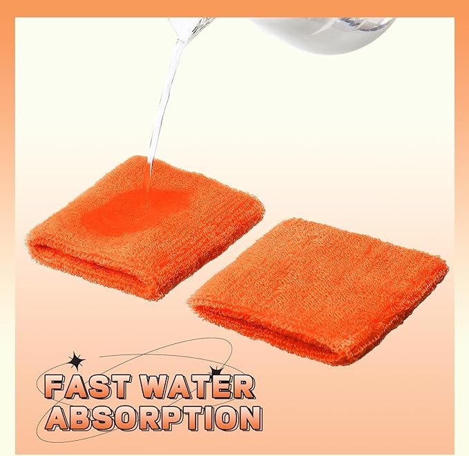 12 Pack Sweatbands Sports Wristband Cotton Sweat Band for Men and Women, Good for Tennis, Basketball, Running, Gym, Working Out