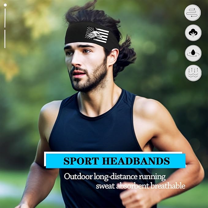Sports Headbands for Men 3pcs Sweat Bands Headbands Men Sweatbands for Mens Women Running Head Bands Hairband