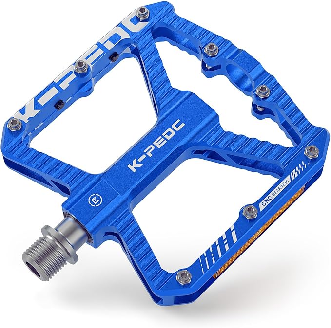 Mountain Bike Pedals MTB Pedals,Bicycle Pedals with Reflectors,Aluminum 9/16" 3 Sealed Bearing Lightweight Platform for Mountain Bike, BMX, Road Bike Pedals