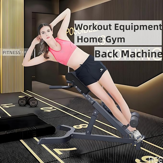 ComMax Roman Chair Back Extension Bench Foldable Workout Bench Machine for Home GYM Adjustable Glute Bench Back Trainer