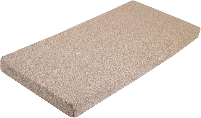 Bench Seat Cushion Memory Foam Chair Pads Non-Slip Rubber Back Indoor Swing/Settee Cushion 44x16Inch, Khaki