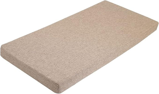 Bench Seat Cushion Memory Foam Chair Pads Non-Slip Rubber Back Indoor Swing/Settee Cushion 44x16Inch, Khaki