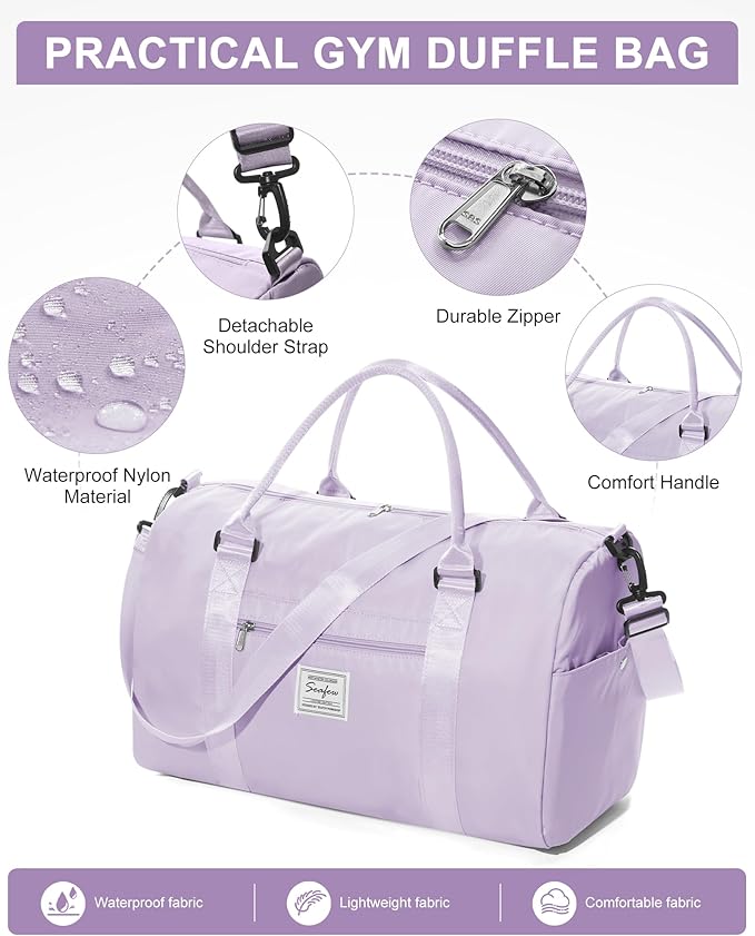 Gym Bag Womens,Travel Duffel Carry on Bag Sport Tote Bag Weekend Overnight Bag