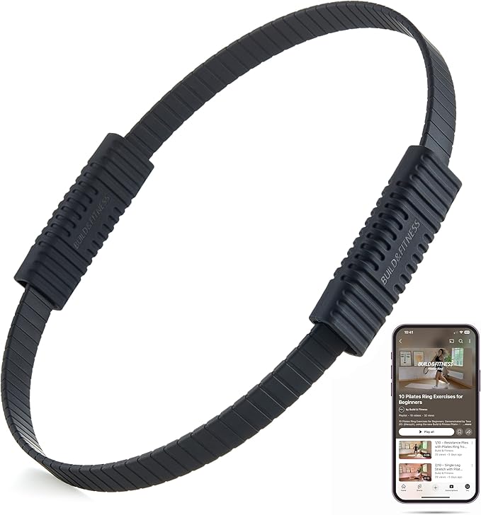 Build & Fitness Pilates Ring – 13.5 inch Magic Circle for Toning Thighs, Core, and Arms – Lightweight, Durable Silicone & Fiberglass Construction for Modern Home, Studio & Travel Workouts