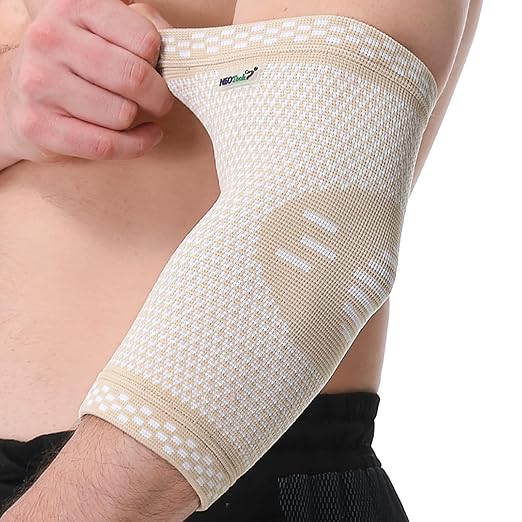 NeoTech Care Elbow Support Brace - Breathable - Men, Women, Right or Left (Beige Color, Size XL, 1 Unit)