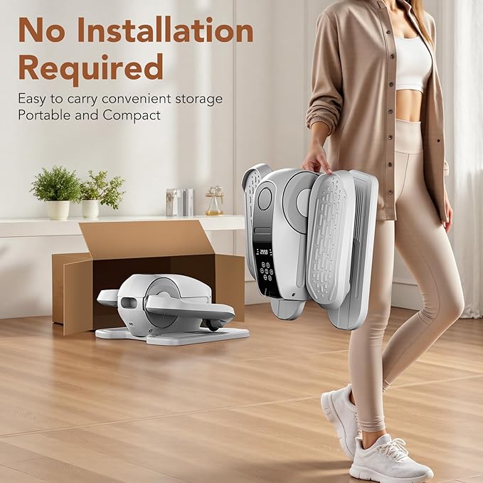 Under Desk Elliptical Exercise Machine, Mini Elliptical Leg Exerciser As Seen on TV, Electric Pedal Exerciser While Sitting for Seniors Adults, Elliptical Training Machines for Fitness with 12 Modes