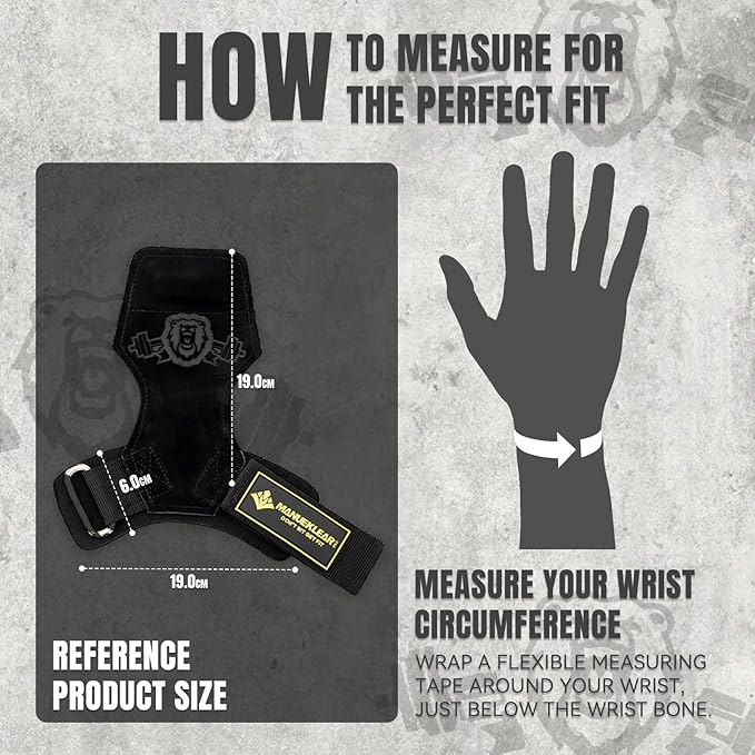 MANUEKLEAR Gym Straps Weight Lifting, Double Leather Lifting Straps for Men Deadlift with Cushion Wrist Loop, Gym Lifting Wrist Wraps for Weightlifting