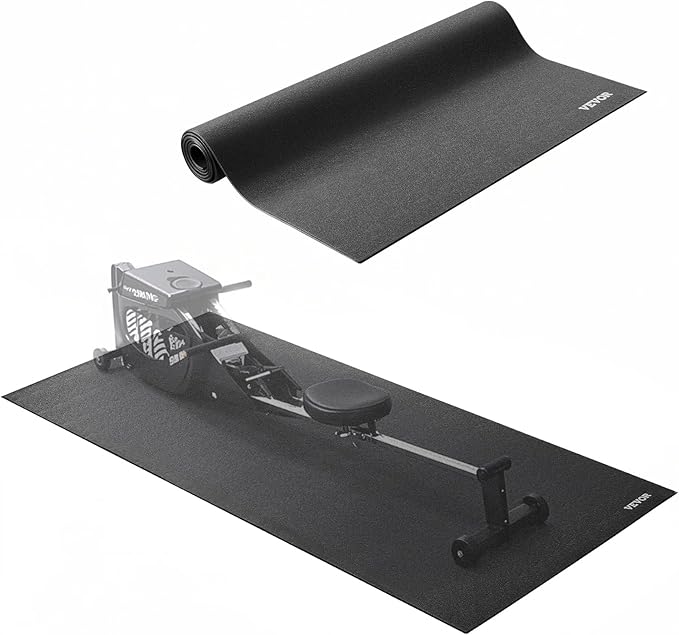 VEVOR Treadmill Mat for Carpet Floor, Exercise Equipment Mat for Treadmills, Stationary & Recumbent Bikes, High Density PVC Floor Protector Gym Mats, Waterproof and Non-Slip for Home Gym