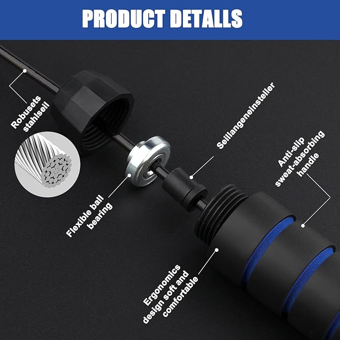 12Pcs Jump Ropes with Ball Bearings,Adjustable Skipping Rope with Soft Foam Handles,Tangle-Free Rapid Speed Jumping Rope for Fitness Workout Aerobic Exercise(4 Colors)