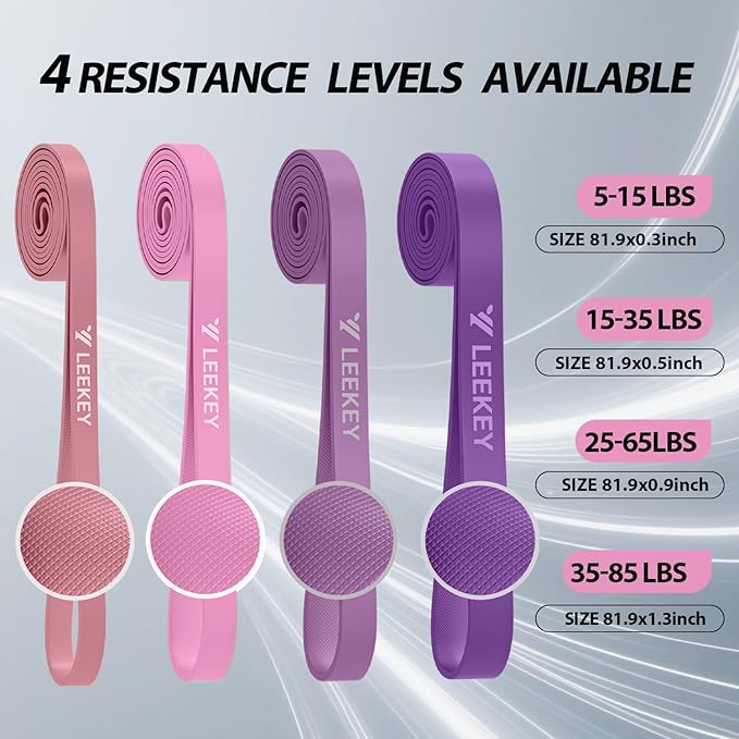 LEEKEY Resistance Bands Set for Pull-Up Assistance & Full-Body Training, Multi-Level Exercise Bands with Bag for Home Workouts, Physical Therapy, Strength Training (Men/Women)