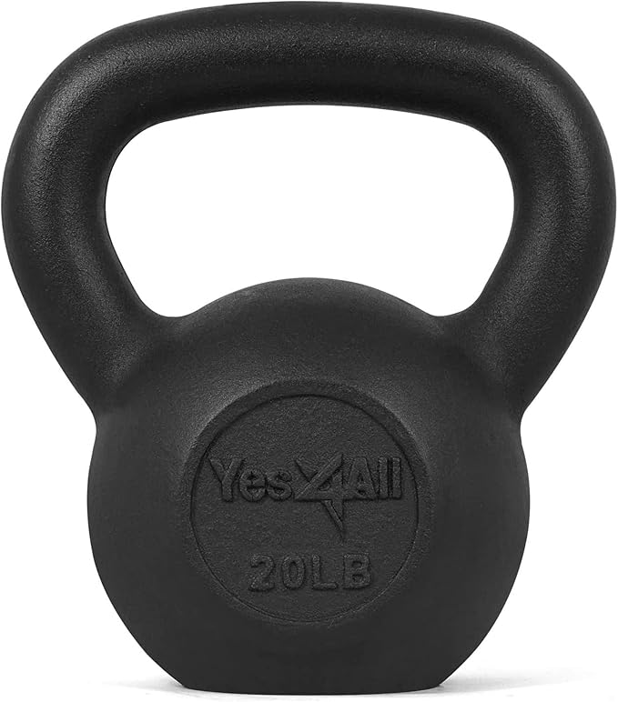 Yes4All 5-80 lbs Cast Iron Kettlebell for Dumbbell Weights Exercises, Gym, Full Body Home Workout Equipment, Push up, Grip and Strength Training