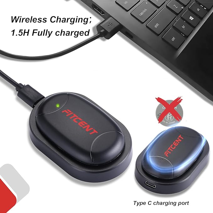 FITCENT Rechargeable Heart Rate Monitor Chest Strap 5.3 kHz/Bluetooth 5.0/ANT+, Heart Rate Sensor for Peloton Strava Zwift DDP Yoga