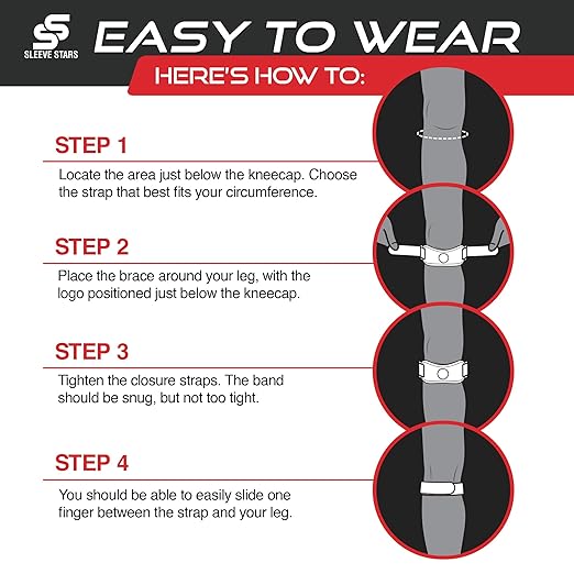 Sleeve Stars Swedish Brand Patellar Tendon Support Strap for Women & Men Effective Osgood Schlatter Knee Brace Youth & Kids Knee Brace with 3 Adjustable Length fits 7"-15" (Single/Beige/Kids)