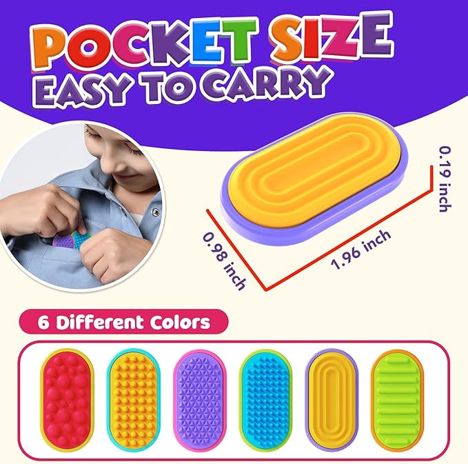 Sensory Fidget Magnet Toys for Kids: Silicone Magnetic Sliders Stress Fidgets for Autism, Anxiety Relief Small Fidget Toys for Adults Office Desk / Travel Classroom Must Haves, Stocking Stuffers Gifts