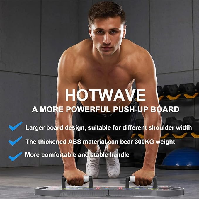 HOTWAVE Portable Exercise Equipment with 16 Gym Accessories.20 in 1 Push Up Board Fitness,Resistance Bands with Ab Roller Wheel,Full Body Workout at Home