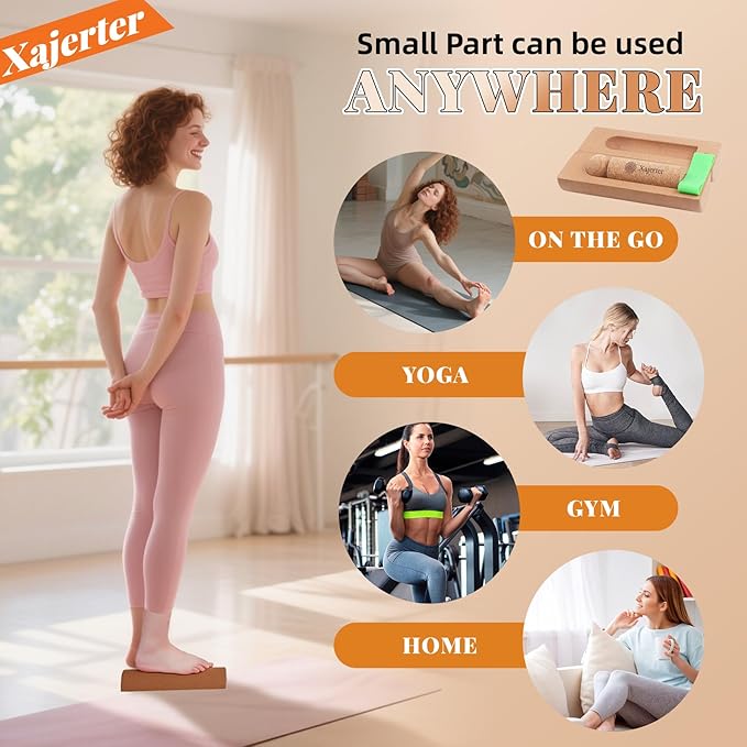 Upgraded Cork Foot Balance Board Trainer with User Guide | Foot Arch Ankle Strengthener | Improve Mobility & Foot Balance Stability & Prevent Foot Ankle Pain-Balance Trainer