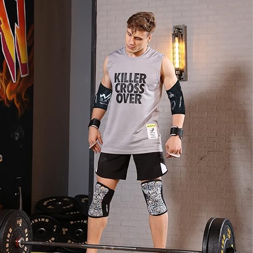 AEOLOS Elbow Sleeves(Pair),Support for Squat,Weightlifting,Powerlifting,Cross Trainning, Golf & Basketball(Large)