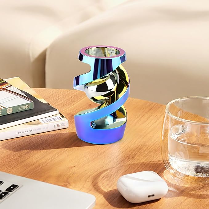 Fidget Toys Adult, Kinetic Spinning Desk Toy, Kinetic Optical Illusion Toys, Metal Fidget Spinner Toys, Cool Gadget Relieve Stress Anxiety Fidget Toys for Office for Adult (Iridescent)