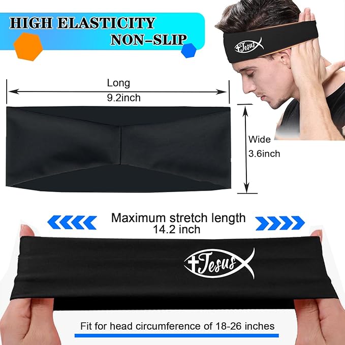3 PCS Sport Headbands for Men Women Workout Cooling Sweat Bands Headbands Men Sweatbands Running
