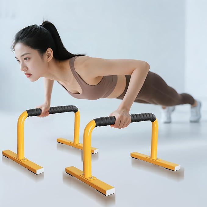 Strength Training Parallettes Push Up Bars, Pushup Handles Calisthenics Equipment for Home Workout, Anti-slip Gymnastics Bars, Handstand & Dip Bar for Outdoor Exercise