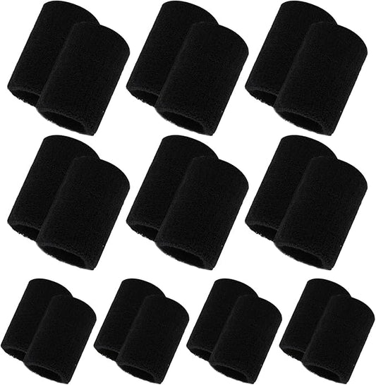 10 Pair Sweat Bands for Wrists,Tennis Wristband Absorbing Cotton Terry Cloths Arm Sweat Bands for Women Men Wrist Band for Football Basketball, Running