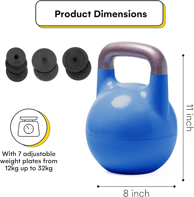 Kettlebell Kings Powder Coated Kettlebell Weights - 9-97 lb Strength Training Kettlebells for Men and Women - Hand Weights Workout Gym Equipment - Weights Set for Home Gym- New
