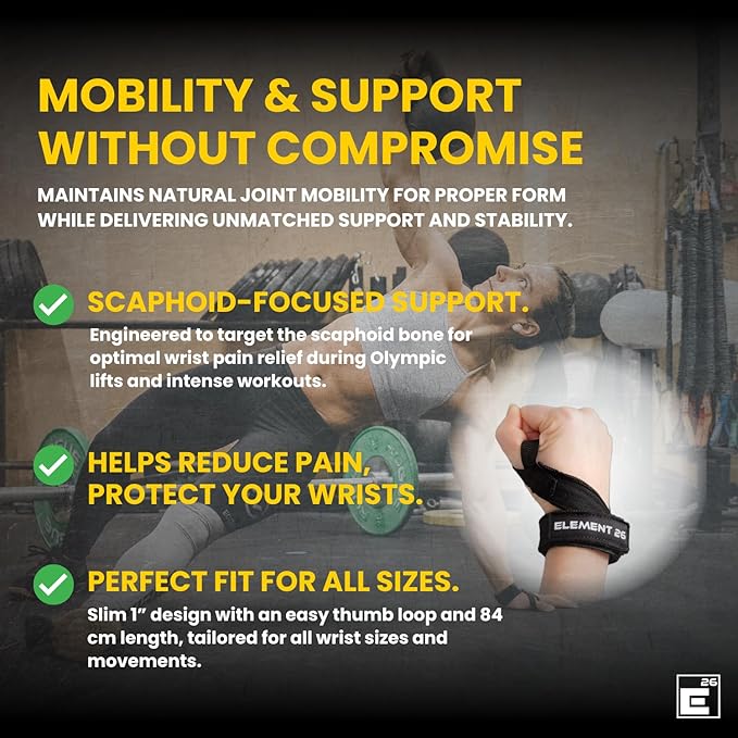 Element 26 IsoWraps Scaph Wrist Wraps for Cross Training, Weightlifting, Olympic Weight Lifting - Lifting Wraps for Men and Women - Wrist Support Braces with Mobility - Scaph Wraps for Scaphoid