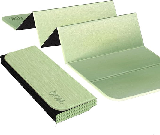 1/2inch Extra Thick Foldable Yoga Mat with SGS Certified Odourless POE Material - Light Weight Non Skid Easy to Clean Travel Workout Excercise Mat, 71x24inch