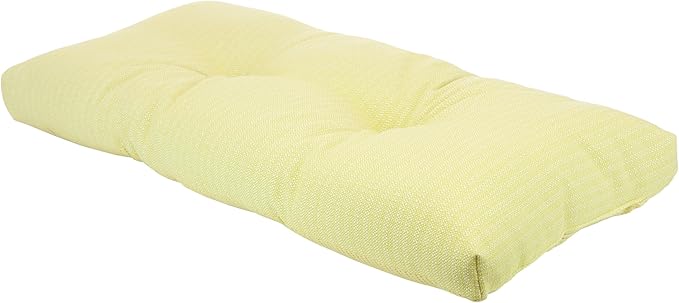 Klear Vu Corner Nook or Piano Seat Omega Non-Slip Tufted Bench Cushion for Indoor Furniture, Entryway Storage, Bay Window, 30 Inches, 15 Yellow
