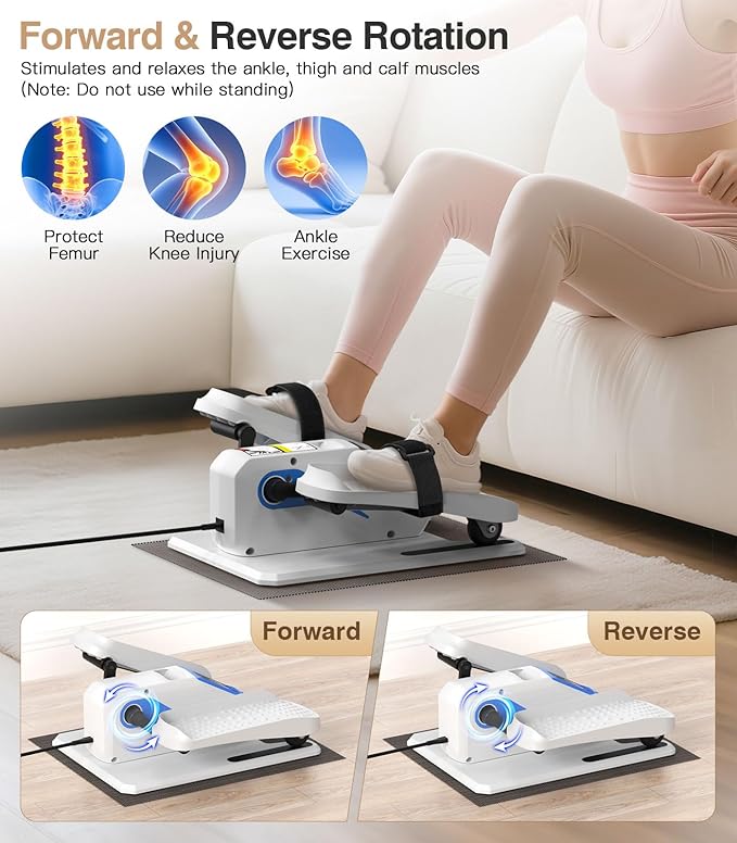 Under Desk Elliptical Machine,Ellipse Leg Exerciser Electric with Remoter,12 Manual Adjustable Speed and 3 Automatic Speed,Portable Seated Pedal Exerciser for Seniors,Adults,Home,Office
