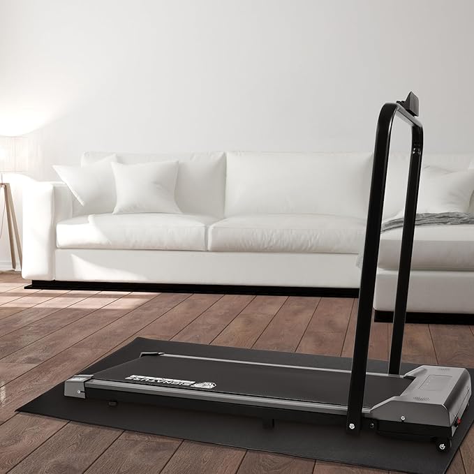 Treadmill Mat, 1/4" Thick Walking Pad with Shock Absorption Noise Reduction, Non-Slip High Density Home Gym Floor Mats for Treadmills, Elliptical, Exercise Bike, 24" x 48" Fitness Equipment Mat