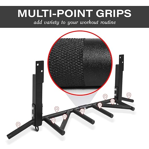Yes4All Joist Mounted Pull Up Bar, Heavy Duty Multi Grips Joist Mount Pull Up Bar, Chin Up Bar Ceiling Mount