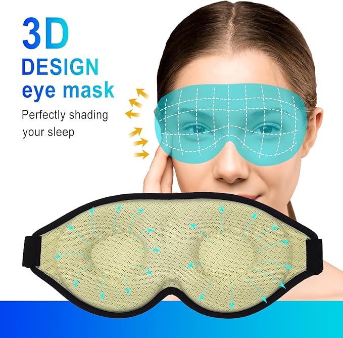 3D Sleep Mask, 100% Blackout 3D Contoured Sleep Eye Mask, Comfortable & Super Soft Sleeping Mask with Adjustable Straps for Women, Men, Sleeping Travel Yoga Naps (Avocado Green)