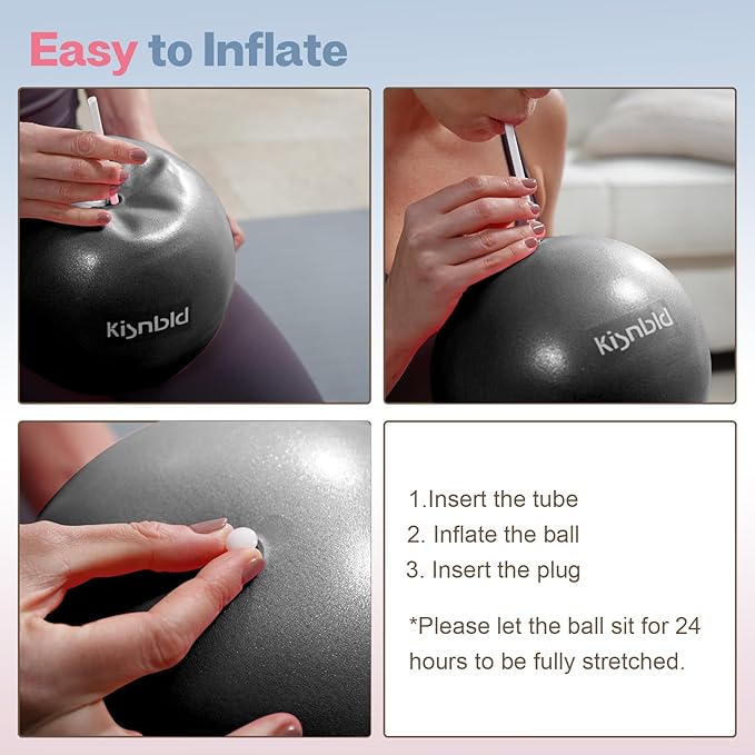 Small Exercise Ball, 9 Inch Mini Pilates Ball, Anti Burst and Slip Resistant Mini Yoga Ball for Stability, Fitness, Physical Therapy, Stretching & Core Strength Workout at Home Gym & Office