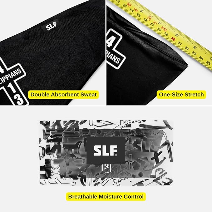 SLEEFS Sweat Bands Headbands Men & Women - Cooling Sports Mens Headband for Running, Football, Basketball, Cycling, Workout - Sweat Moisture Wicking Head Band Stretch Fit, Non-Slip Design - One Size