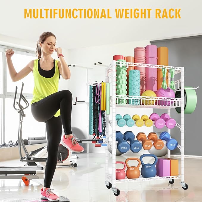 S3 Dumbbells Rack Storage Rack, Portable Home Gym Storage, Yoga Mat Storage, and Weight Rack Organizers for Gym Studio