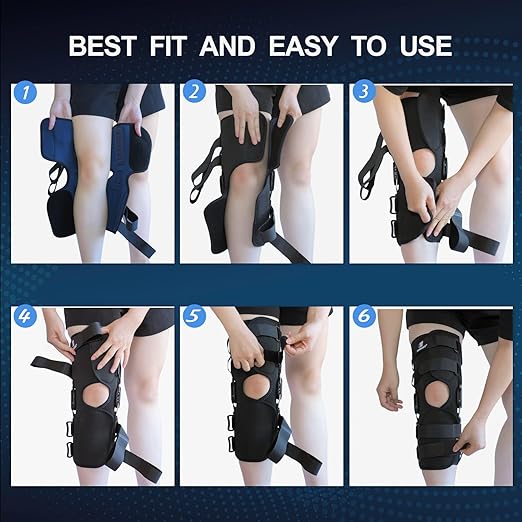 Hinged Knee Brace with Side Stabilizers, Upgraded Knee Support for Women and Men,Plus Size Knee Braces for Knee Pain Relief, Meniscus Tear,Injury Recovery, ACL, MCL, PCL, Arthritis Hyperextension